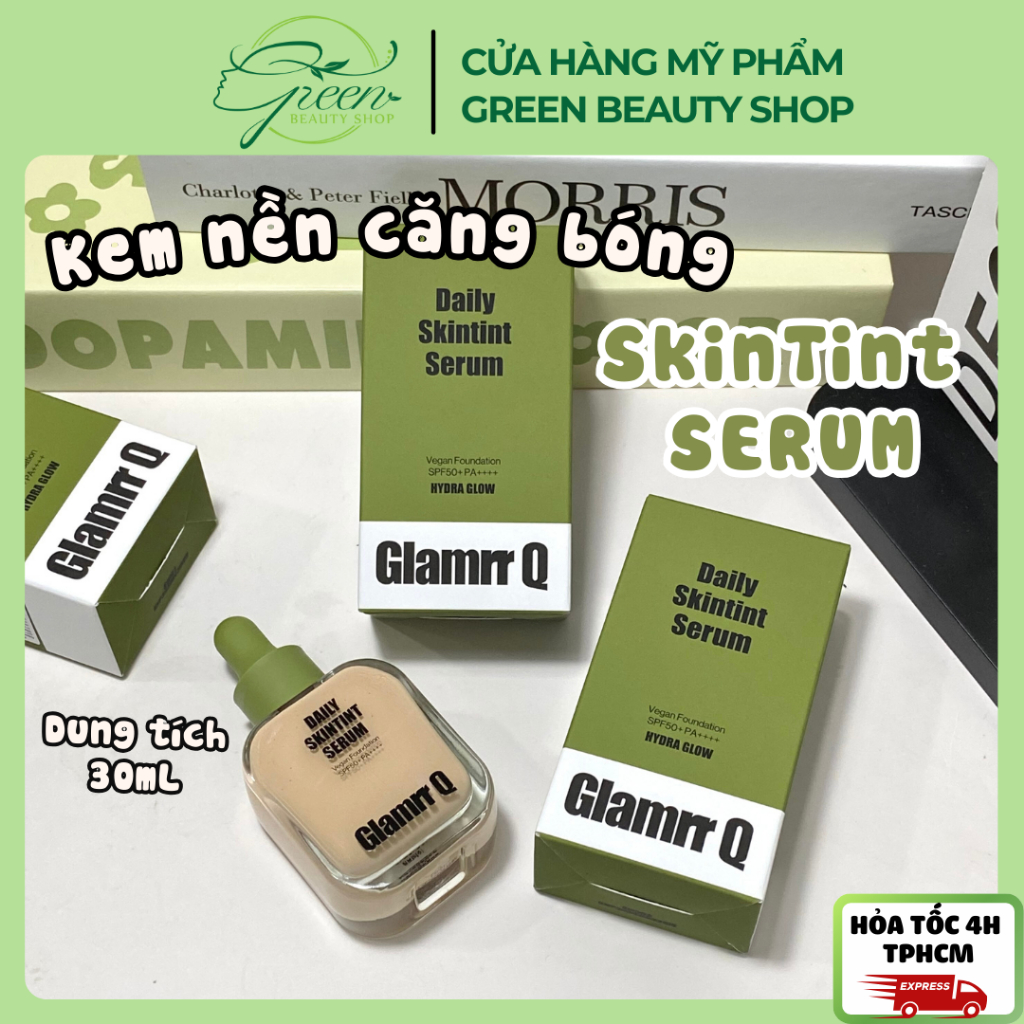 Kem Nền Căng Bóng Glamrr Q Daily SkinTint Serum Vegan Foundation SPF50+/PA++++ (30ml)