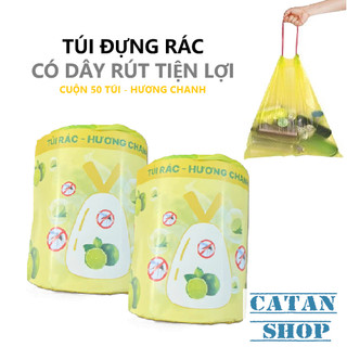 Cuộn 50 Túi Rác Hương Chanh Chống Muỗi Hạn Chế Mùi Hôi Xua Đuổi Côn Trùng, Túi Rác Hương Chanh 50 Túi Dày Dặn