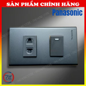 Mặt hạt công tắc ổ cắm điện màu xám đen Panasonic chính hãng