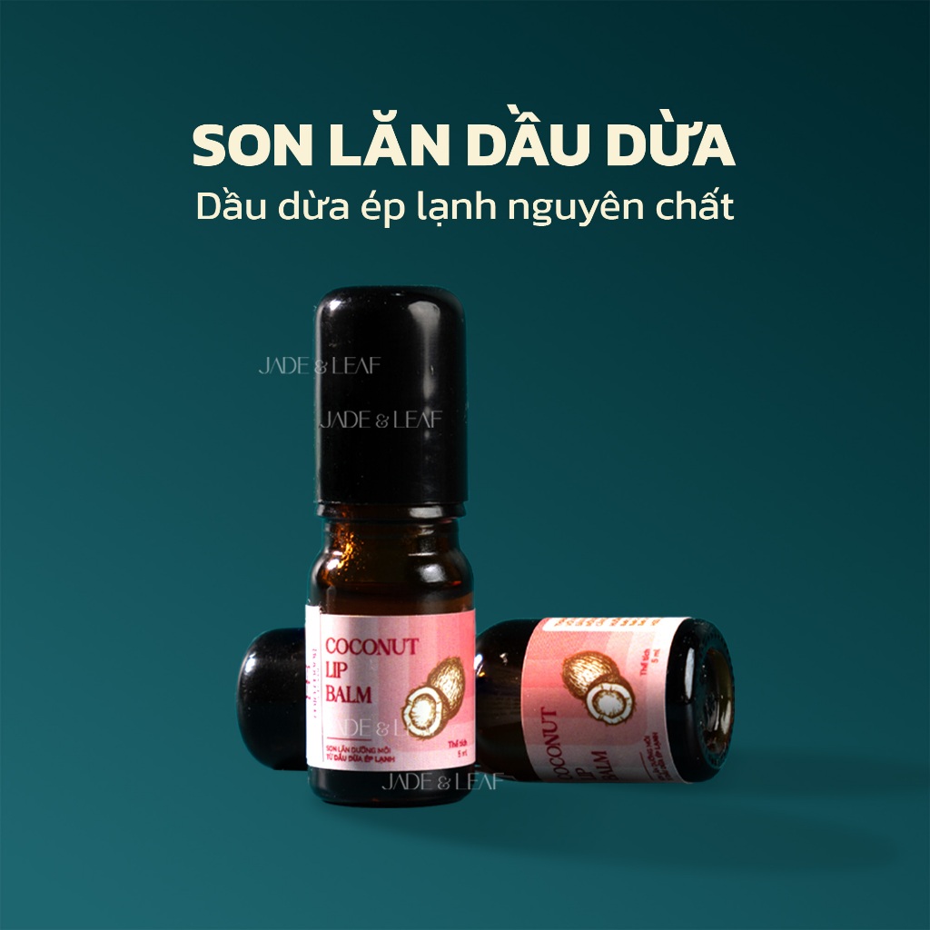Son Dưỡng Môi Dầu Dừa Dạng Lăn Jade&Leaf, Nguyên Chất Không Màu Hỗ Trợ Giảm Thâm Cho Môi Khô Nứt Nẻ