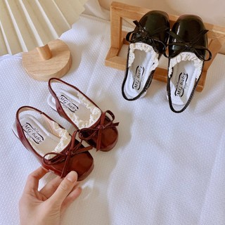 Sz 21 - 35 Dép Quai Hậu Giày Sandal Bé Gái Da Bóng Phối Ren Cho Bé Gái Tù 1,5 Tuổi K052
