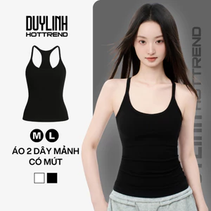 Áo ba lỗ nữ 2 dây nhỏ dáng dài Duy Linh ôm body tôn dáng chất vải gân lụa mềm mại co giãn DL01D