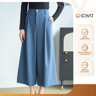 Quần Ống Rộng 𝐂𝐂𝐇𝐀𝐓 Dáng Suông Roxana Chất Liệu Tuytsi Cao Cấp 25QDS2020ST