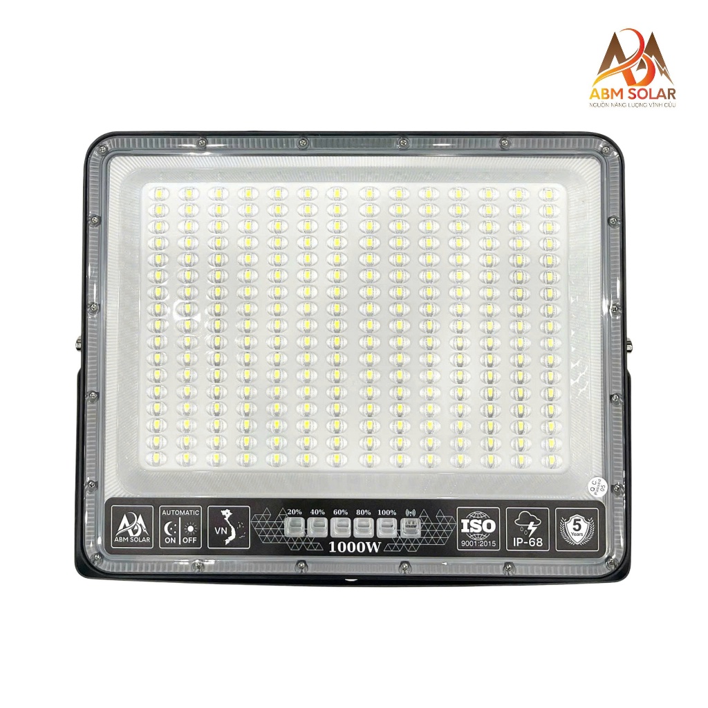 [1000W] Đèn Năng Lượng Mặt Trời Mắt Ngọc 1000w Vỏ Nhôm Chống Nước IP68 ABM SOLAR