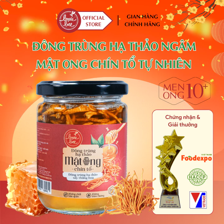 Đông Trùng Hạ Thảo Ngâm Mật Ong, Nghệ Mật Ong, Gừng Ngâm Mật Ong - Sấy Thăng Hoa - Mật Ong Chín Tổ