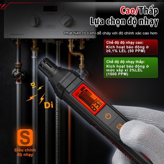 HABOTEST HT56C Máy dò khí dễ cháy LPG 50-1000 PPM Máy phân tích rò rỉ khí Công cụ cảm biến kiểm tra môi trường đo khí dễ