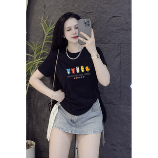 Áo thun form vừa chất cotton co dãn 35/65 gấu thỏ vịt