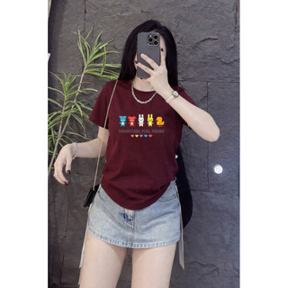 Áo thun form vừa chất cotton co dãn 35/65 gấu thỏ vịt