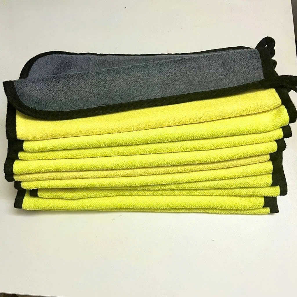 [COMBO 10] Khăn Lau Xe Ô Tô Chuyên Dụng Đa Năng,Khăn 2 Lớp Lau Xe Ô Tô Nhà Cửa - KHĂN VÀNG XÁM 30*30CM SIÊU THẤM HÚT