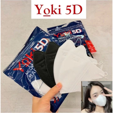 (50 cái) Khẩu Trang 5D-6D Mask Yoki 4 Lớp Kháng Khuẩn Siêu Dày, Khẩu Trang Y Tế 5D - 6D