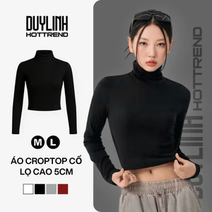 Áo cổ lọ croptop dài tay dày dặn DuyLinh dáng áo ôm body tôn dáng chất vải dày dặn giữ nhiệt DL13TD