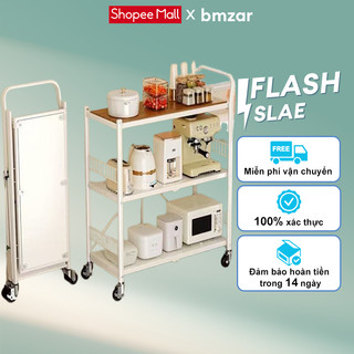 BMZAR Kệ sắt Gấp Gọn Không cần cài đặt Kệ Để Đồ Nhà Bếp 3/4/5 Tầng Có thể chịu tải trọng 300kg Kệ Sắt Đa Năng