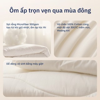 Chăn Mây Đông Ru9 | Ruột Bông Microfiber Khách Sạn Cao Cấp | Bồng Bềnh Giữ Ấm Cho Mùa Đông 1m6 - 2m2