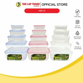 Bộ 3 / 5 hộp lá Tân Lập Thành, nhựa PP nguyên sinh dùng đựng thức ăn, đồ khô, đồ gia dụng