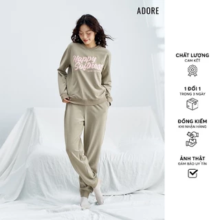 512HO5045 - Set nỉ in quote 3 màu xanh olive/ ghi đậm/ hồng