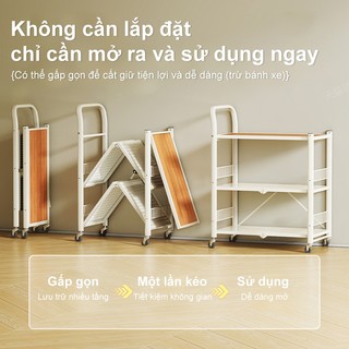 BMZAR Kệ sắt Gấp Gọn Không cần cài đặt Kệ Để Đồ Nhà Bếp 3/4/5 Tầng Có thể chịu tải trọng 300kg Kệ Sắt Đa Năng