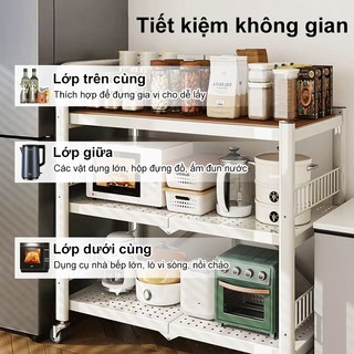 BMZAR Kệ sắt Gấp Gọn Không cần cài đặt Kệ Để Đồ Nhà Bếp 3/4/5 Tầng Có thể chịu tải trọng 300kg Kệ Sắt Đa Năng