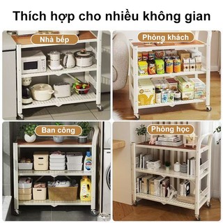 BMZAR Kệ sắt Gấp Gọn Không cần cài đặt Kệ Để Đồ Nhà Bếp 3/4/5 Tầng Có thể chịu tải trọng 300kg Kệ Sắt Đa Năng