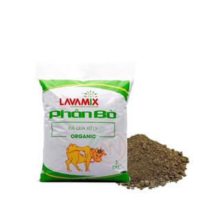 Phân Bò Hữu Cơ Lavamix túi 3dm - đã qua xử lý, bổ sung đạm, bón lót cho rau củ quả, hoa kiểng