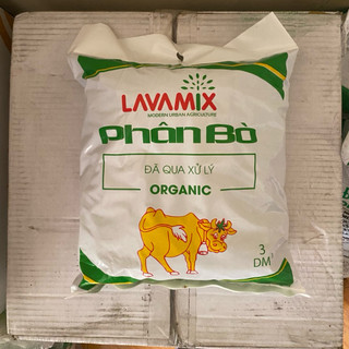 Phân Bò Hữu Cơ Lavamix túi 3dm - đã qua xử lý, bổ sung đạm, bón lót cho rau củ quả, hoa kiểng