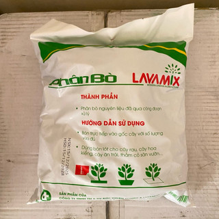 Phân Bò Hữu Cơ Lavamix túi 3dm - đã qua xử lý, bổ sung đạm, bón lót cho rau củ quả, hoa kiểng