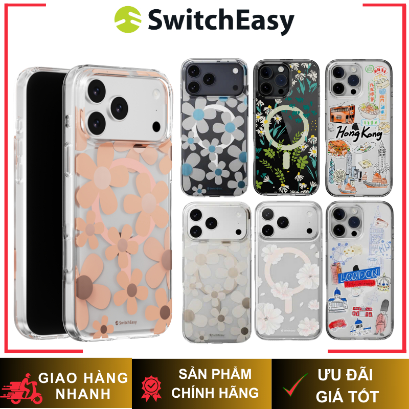 [ iP 17] Ốp Lưng Chống Sốc Đạt Chuẩn SwitchEasy Họa Tiết 3D Fleur| Style M Pattern Tích Hợp Sạc Từ Tính cho iP 17/16 Sr