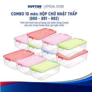 COMBO 10 Hộp chữ nhật thấp 990 991 992 nhựa PP nguyên sinh đựng thực phẩm, bảo quản rau củ
