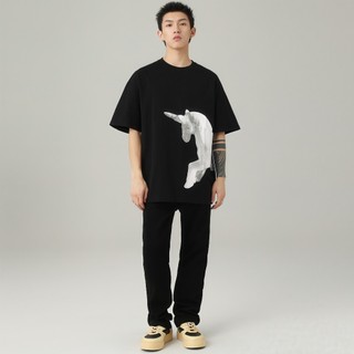 Áo Thun Form Rộng Unisex - In Hình Kỳ Lân (Unicorn) - Chất Vải Cotton Dày Dặn - Mẫu Mới Hot Trend