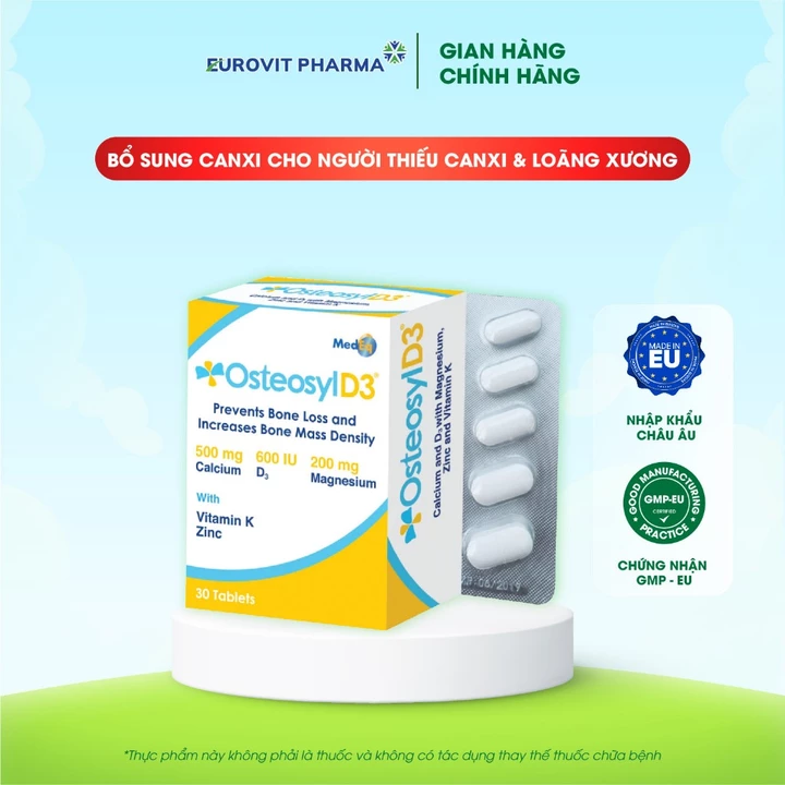 Viên Uống Bổ Sung Canxi Osteosyl D3 - Hỗ Trợ Giảm Tê Bì, Chuột Rút Do Thiếu Canxi - Nhập Khẩu Anh Quốc 30 Viên