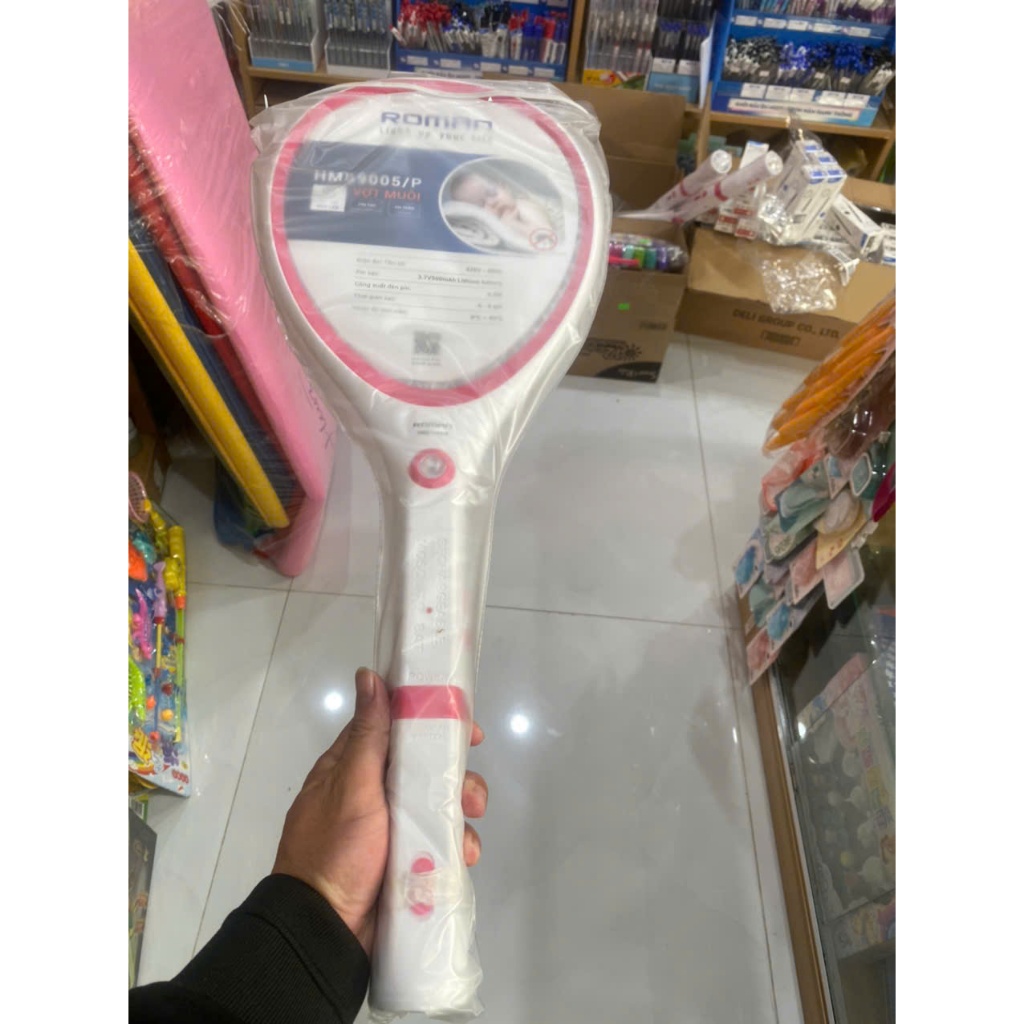 Vợt Muỗi  Roman, vợt bắt muỗi thông minh, có đèn (hàng loại 1, chính hãng )