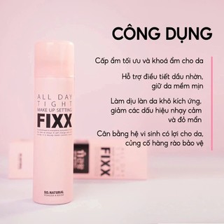 Xịt khóa nền fixx So.Natural All Day Setting Fixx xịt khóa makeup fixx lâu trôi - Kosmi Beauty