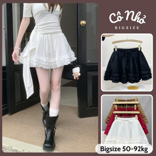 Chân Váy Bigsize Nữ Viền Bèo Tầng Dáng Xòe Vải Xốp Đôi Có Quần Bảo Hộ Co Giãn Dễ Thương CV425