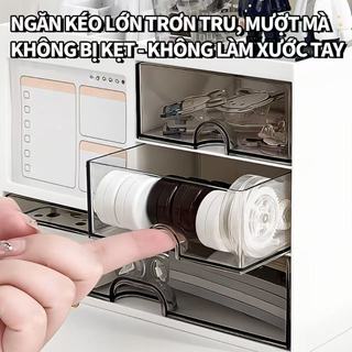 ZiinLife Hộp Đựng Đồ 3 Tầng Ngăn Kéo Để Bàn - Có Thể Thêm Tầng, Đựng Mỹ Phẩm, Văn Phòng Phẩm