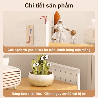 Kệ bếp đa năng sắt Bao gồm 4 móc và hộp nhựa Kệ Gia Vị 2 Tầng Kệ Sách Trắng