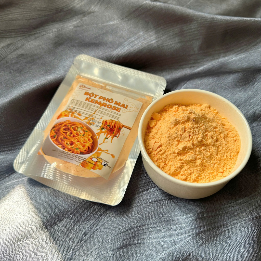 100G Bột phô mai Kem Rose - thơm vị phô mai, mặn ngọt hài hòa, làm xốt chấm dẻo, xốt hải sản, mì ý, bánh gạo
