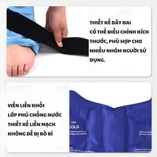 Đai Chườm Nóng Lạnh Cổ Chân Lót Nhung – Giảm Đau, Sưng Viêm, Bong Gân – Túi Gel Tái Sử Dụng Dễ Dàng