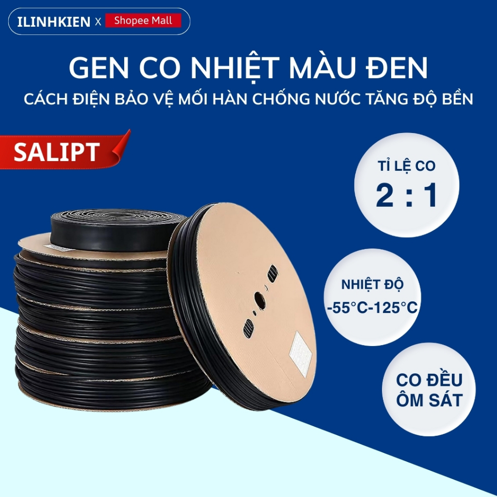 Gen co nhiệt loại nhỏ 1mm-10mm dài 5 mét chất lượng tốt ilinhkien