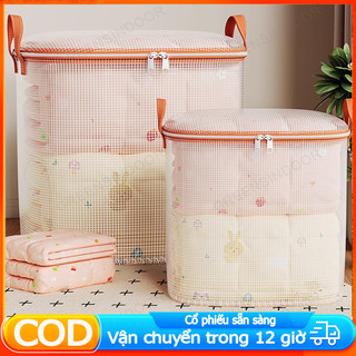 [100/140/180L] giỏ đựng quần áo bằng vải chống nước GREENSINDOOR Túi lưu trữ trong suốt PVC có thể gấp gọn