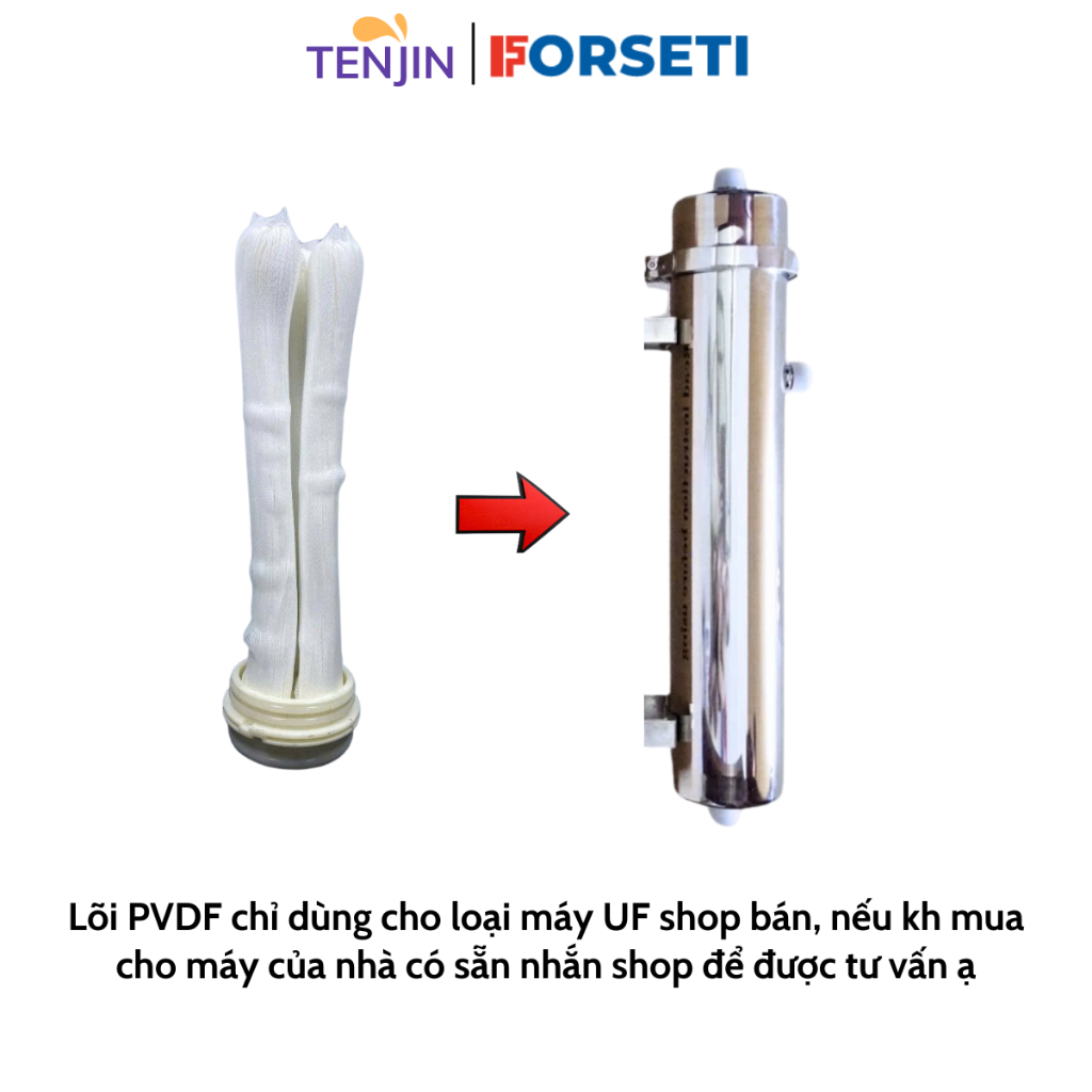 Lõi Lọc UF-PVDF 2000/3000/4000/5000L/H -Sợi Siêu Dai Lọc Cặn Bẩn 0.01 Micron, Dùng Cho Hệ Thống Lọc Đầu Nguồn