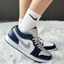 Giày Thể Thao Cổ Thấp, Giày Sneaker Navy Sọc Xám Phong Cách Thời Trang Nam Nữ