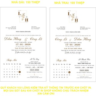 NN.56 Thiệp Cưới VINTAGE, Quý Khách Trao Đổi Trước Với Shop Để Duyệt Thiết Kế Trước Khi Đặt Hàng