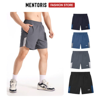 Quần đùi nam Mentoris, Quần short chạy bộ cao cấp vải gió thoải mái vẫn động thấm hút tốt MSR11