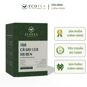 Trà Cà Gai Leo Xạ Đen Ecotea Chính Hãng Tiêu Chuẩn ISO 22000 Hộp 50 Túi Lọc x 3 Gram