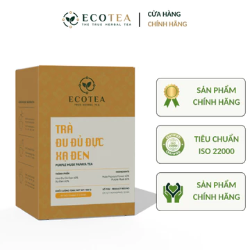 Trà Đu Đủ Đực Xạ Đen EcoTea Tốt Cho Người Ung Bướu Tăng Sức Đề Kháng | Hộp 50 Túi Lọc x 3 Gram