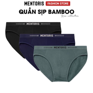 COMBO 3 quần lót tam giác nam Bamboo MENTORIS, co dãn 4 chiều, thoáng mát, mềm mại CB3MBF03