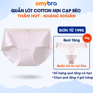 Quần Lót Nữ Cotton Viền Ren Đính Nơ Tinh Tế, Quần Chip Nữ Cạp Vừa Đáy May 2 Lớp Kháng Khuẩn L4119