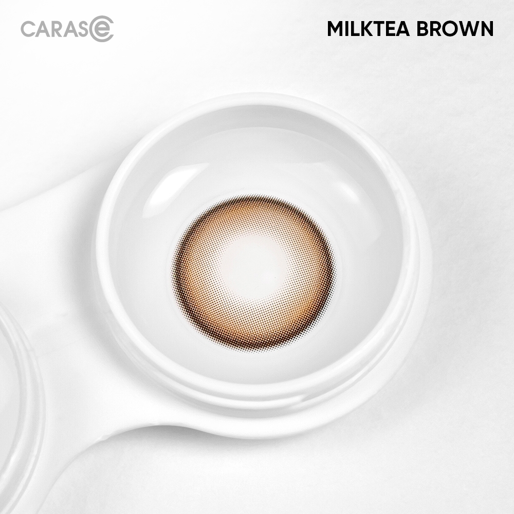 [1 chiếc] Kính áp tròng khoá ẩm 8H 1 Ngày Màu Nâu Sữa CARASE, Lens cận MILK TEA BROWN