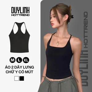 Áo 2 dây mảnh dáng dài có mút ngực lưng chữ Y ôm body tôn dáng vải mặc mát DUY LINH CHUYÊN SỈ DL17D