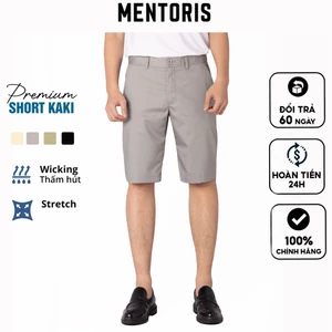 Quần Short nam KaKi MENTORIS Cao Cấp, Chất vải mềm mại, hoa tiết caro in chìm sang trọng MKS202R