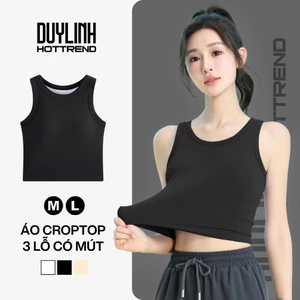 Áo ba lỗ nữ có mút ngực DuyLinh may 2 lớp dày dặn áo croptop 3 lỗ ôm body tôn dáng vải mát DL3LCM
